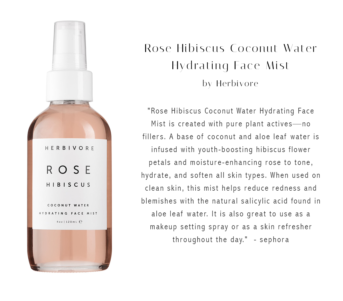 3 Face Mists I'm Loving Right Now | Rose Hibiscus Hydrating Face Mist by Herbivore | Skincare | Blondie in the City by Hayley Larue