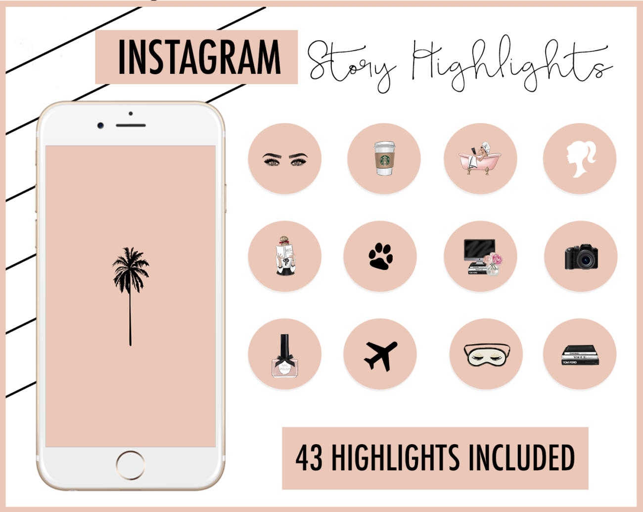 Instagram Story Highlights | Peachy Pink Instagram | Instagram Tips | Instagram Design | Blondie in the City by Hayley Larue
