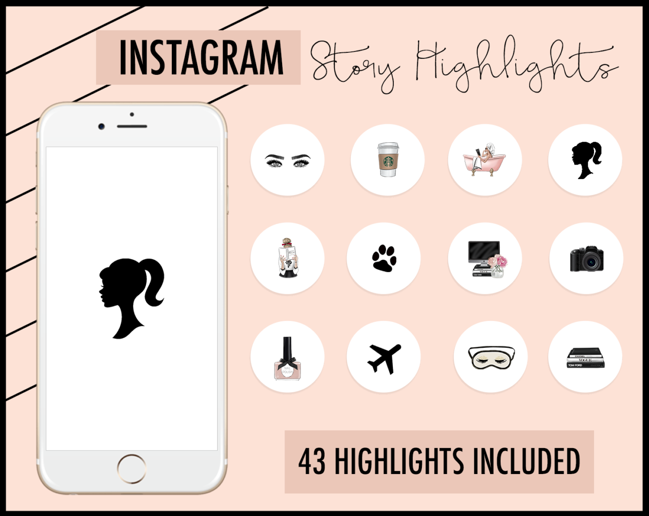 Instagram Story Highlights | Peachy Pink Instagram | Instagram Tips | Instagram Design | Blondie in the City by Hayley Larue