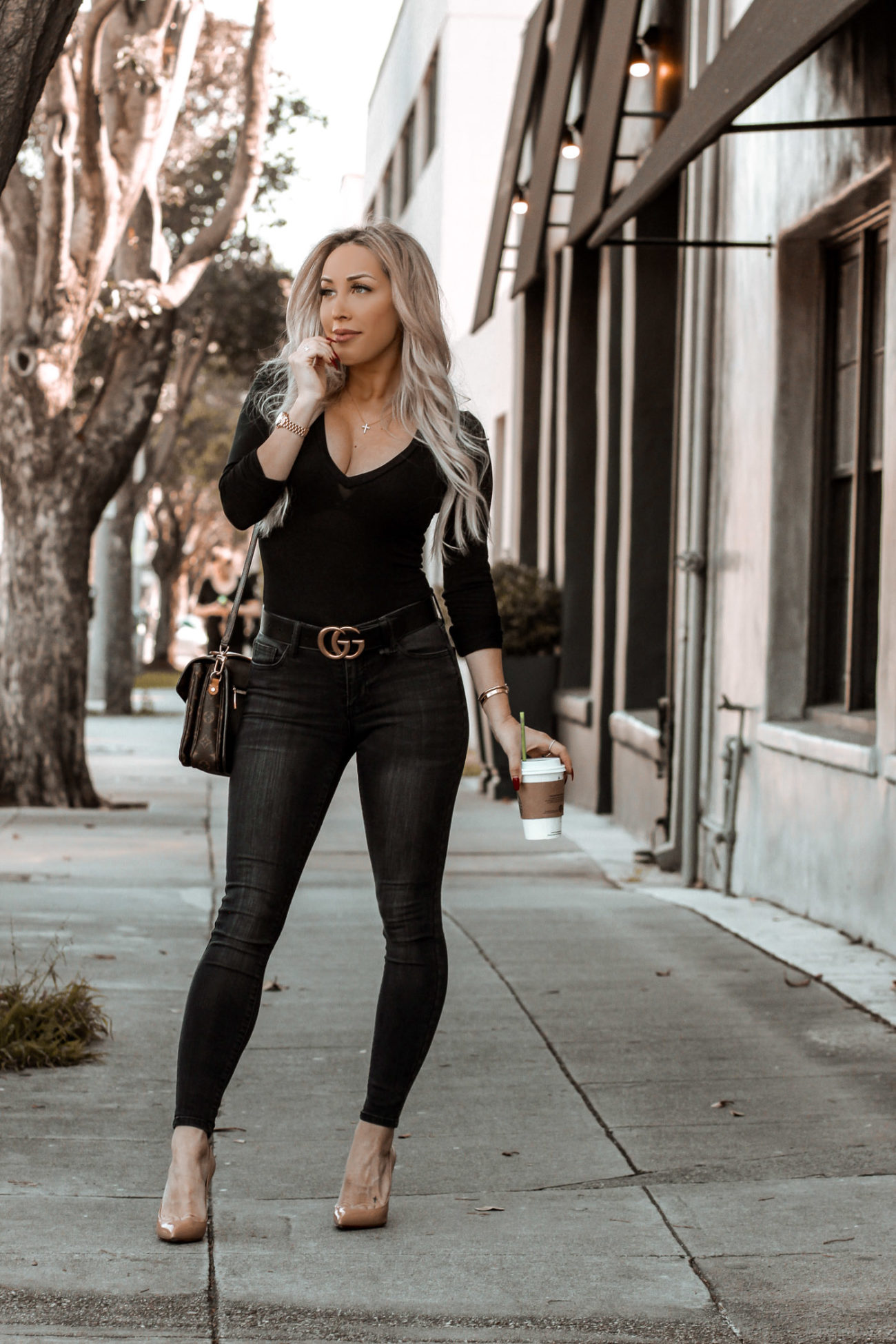 Boob Flattering Bodysuit | Gucci Belt | Fashion Blogger | Street Style | Blondie in the City by Hayley Larue