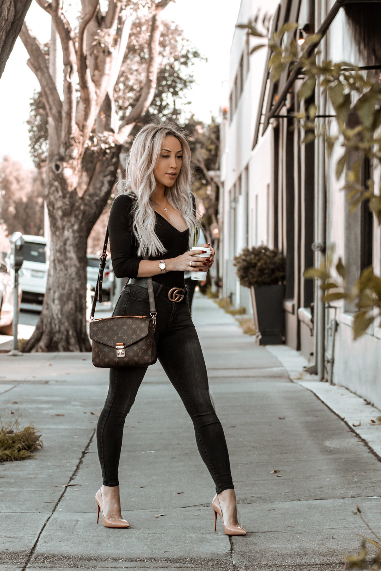 Boob Flattering Bodysuit | Gucci Belt | Fashion Blogger | Street Style | Blondie in the City by Hayley Larue