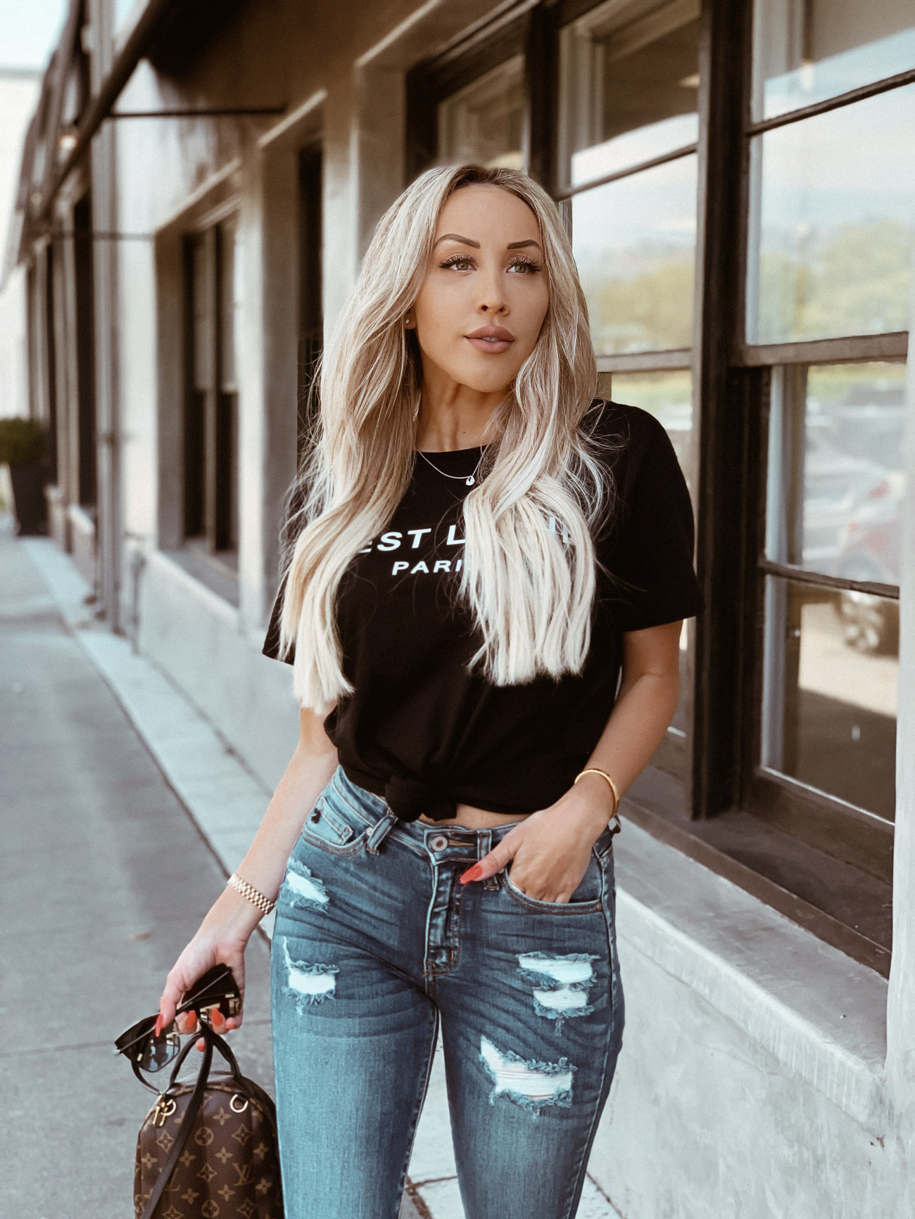 Cest La Vie Paris Tee | Balenciaga Sneakers | Street Style | Blondie in the City by Hayley Larue