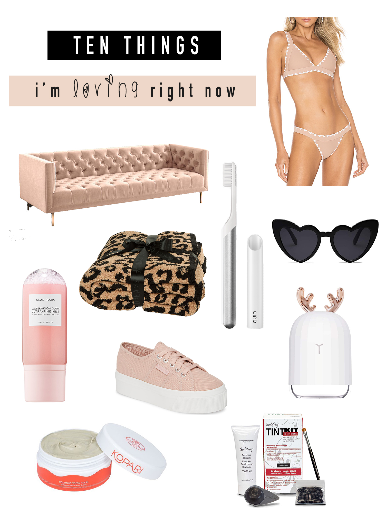 10 Things I'm Loving Right Now | Pink Velvet Sofa | Amazon Finds | Leopard Blanket | Kopari | Face Mask | Skin Care | Blondie in the City by Hayley Larue