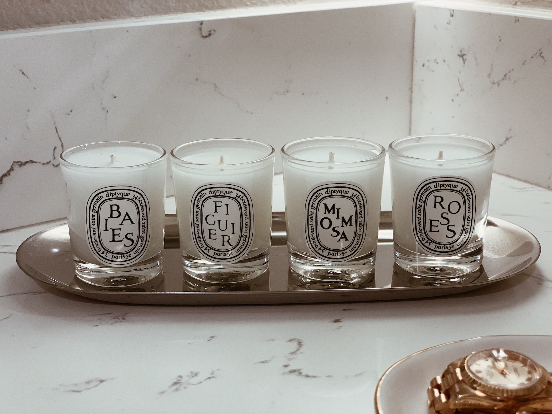 Diptyque Candle Set | Bathroom Decor | Blondie in the City by Hayley Larue