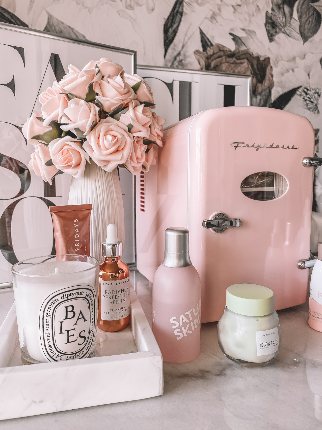 Skin Fridge | Pink skin fridge | Skin care essentials | skin fridge essentials | Skin care products | Blondie in the City by Hayley Larue