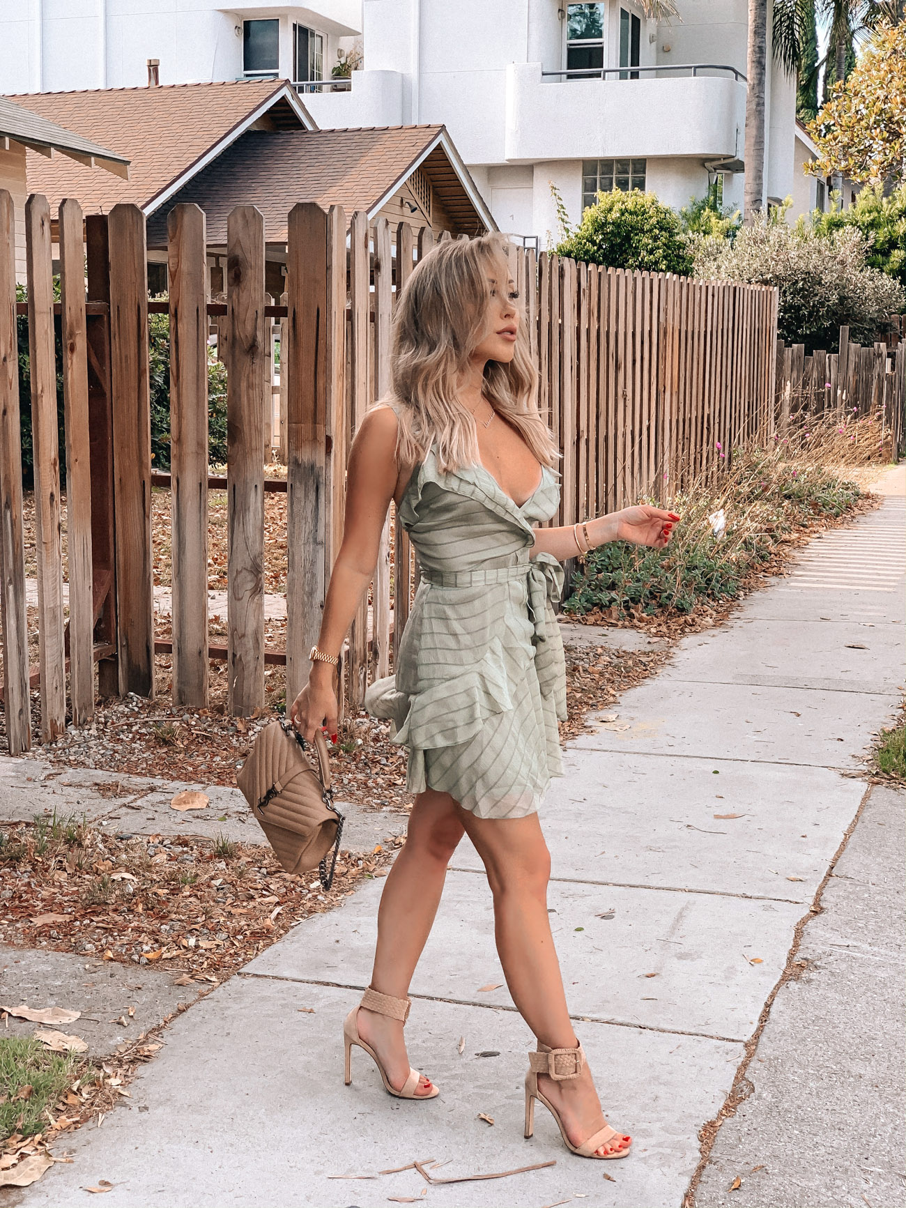 Mint Green Chiffon Summer Dress | Summer Flow | Taupe YSL Bag | Blondie in the City by Hayley Larue