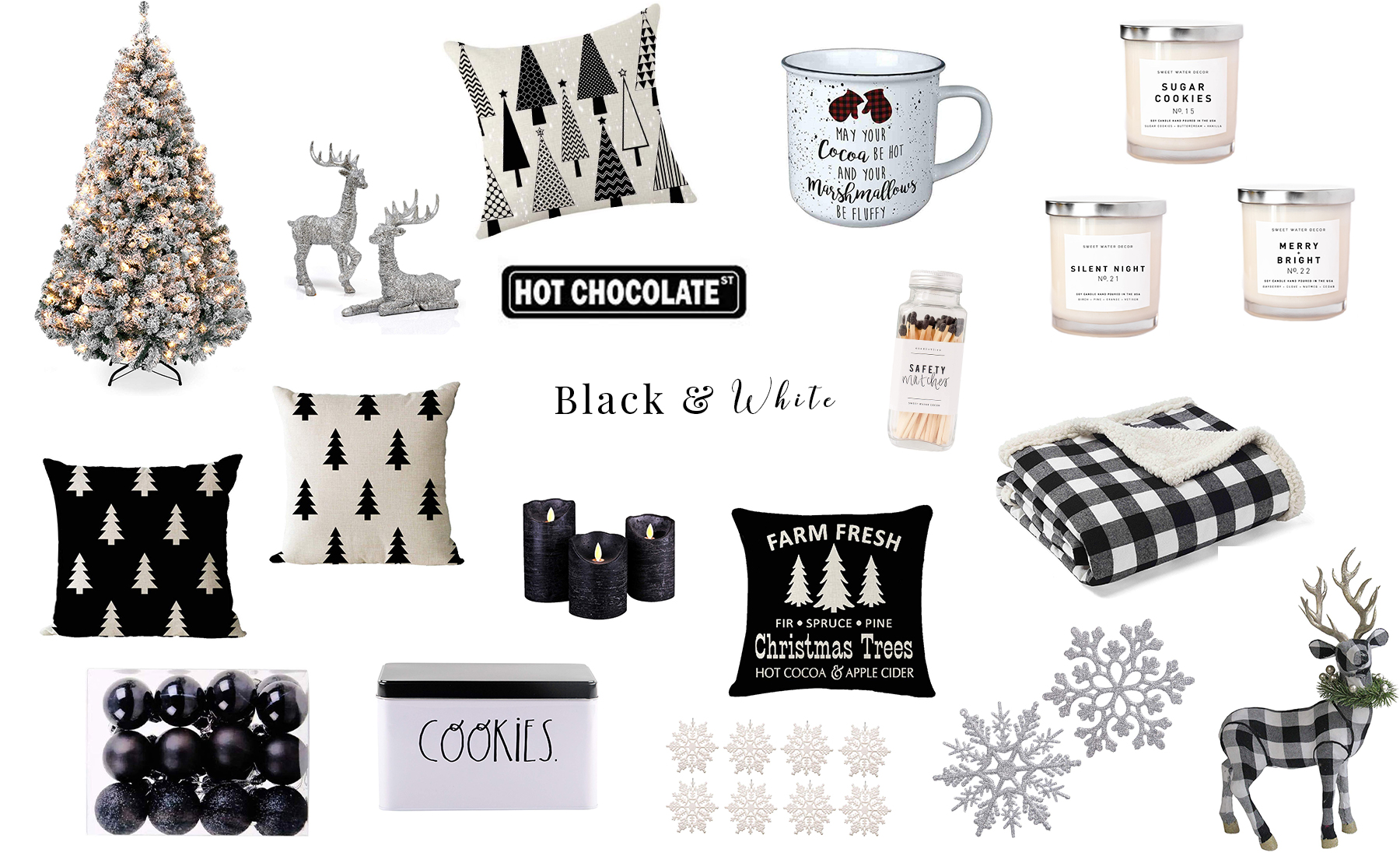 Christmas Decor Inspo | Black & White Christmas Decor | Home Decor | Blondie in the City by Hayley Larue