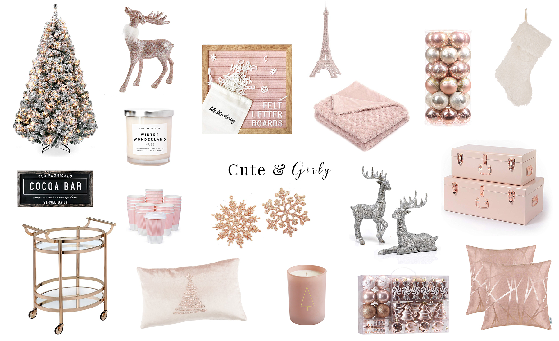 Christmas Decor Inspo | Pink & Rose Gold Christmas Decor | Home Decor | Girly Decor | Blondie in the City by Hayley Larue