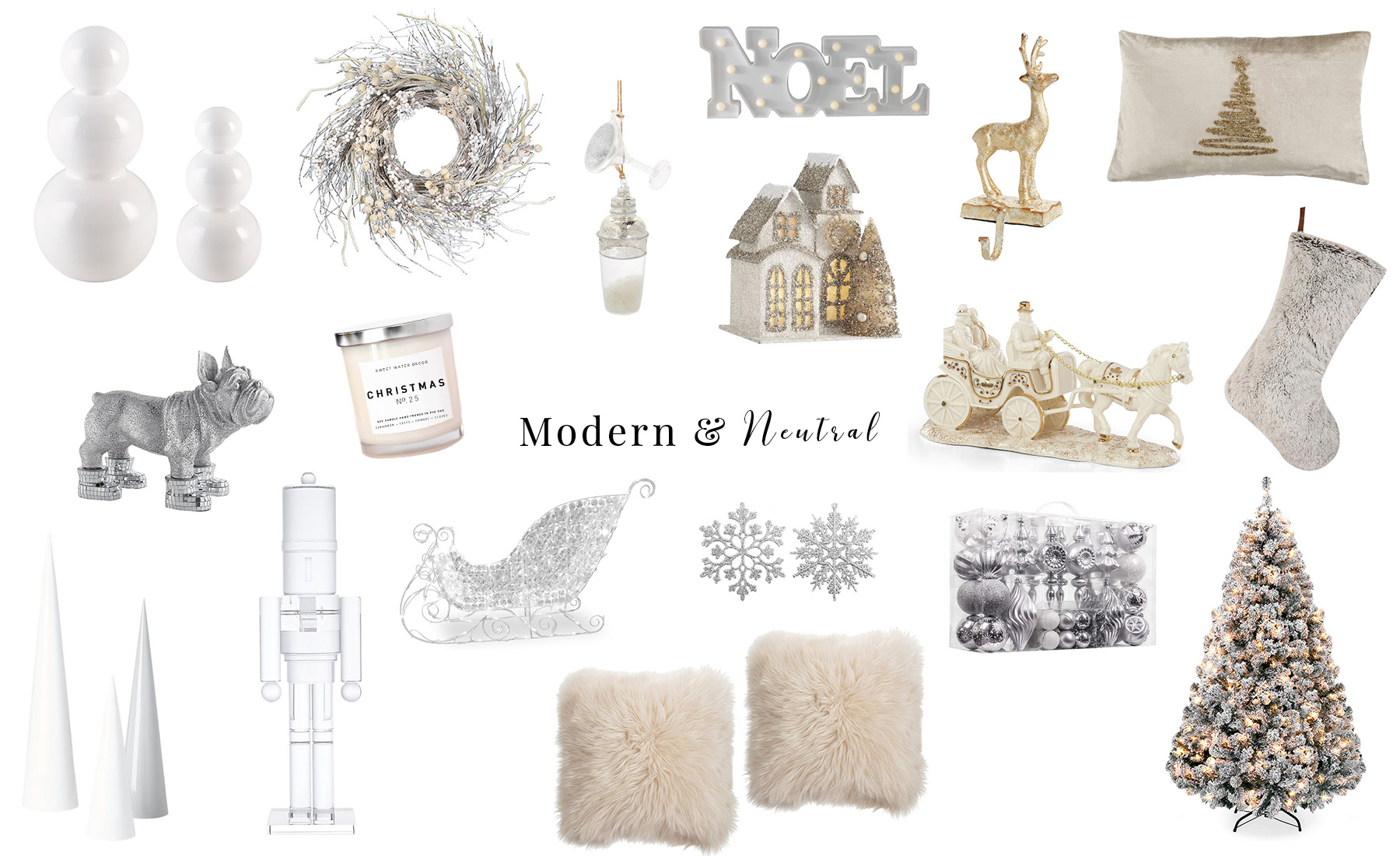 Christmas Decor Inspo | Modern & Neutral Christmas Decor | Home Decor | Blondie in the City by Hayley Larue