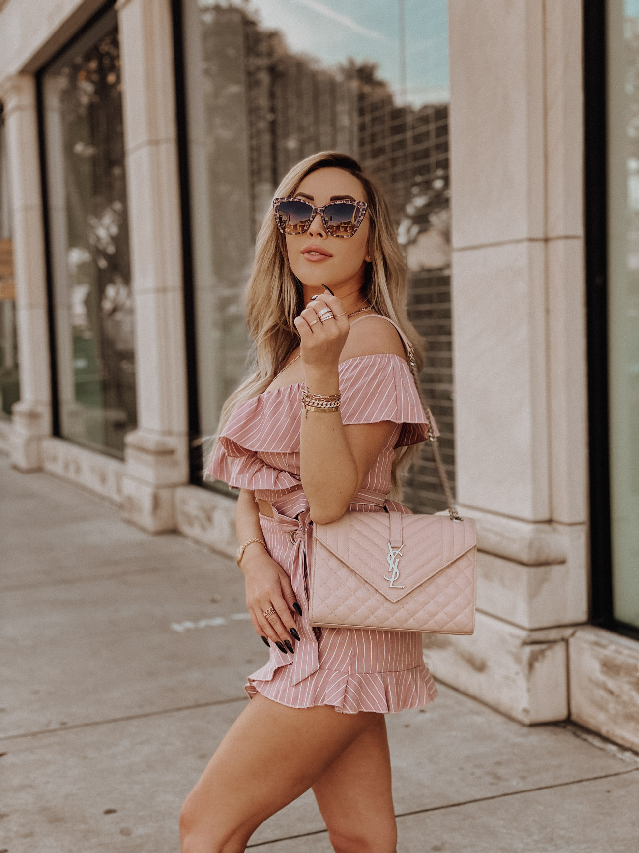 Pink two-Piece Summer & Spring Outfit | Revolve | Dressing Up Sneakers | Blondie in the City by Hayley Larue