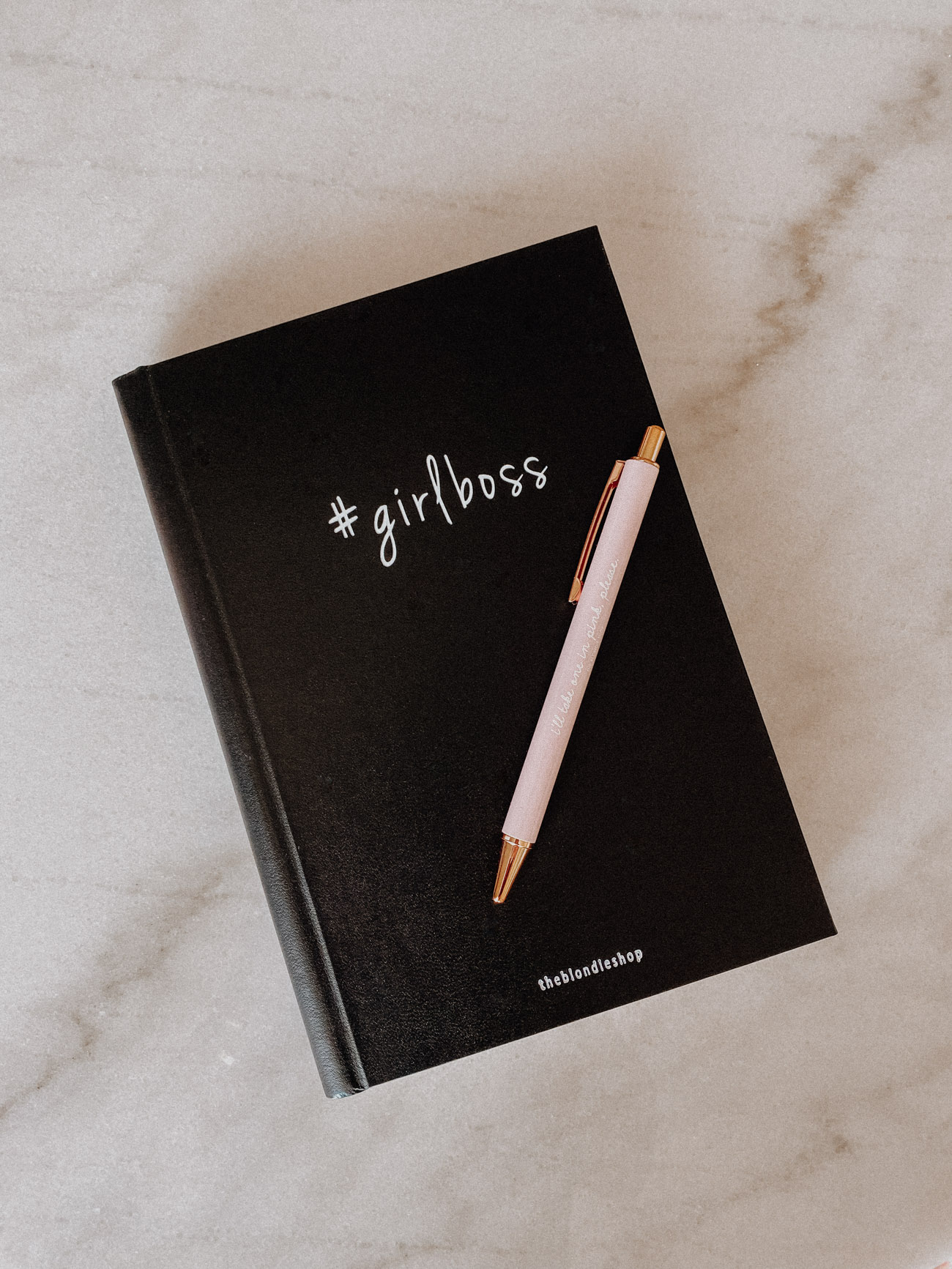 The #girlboss Notebook from The Blondie Shop | Matte black notebook | Hayley Larue