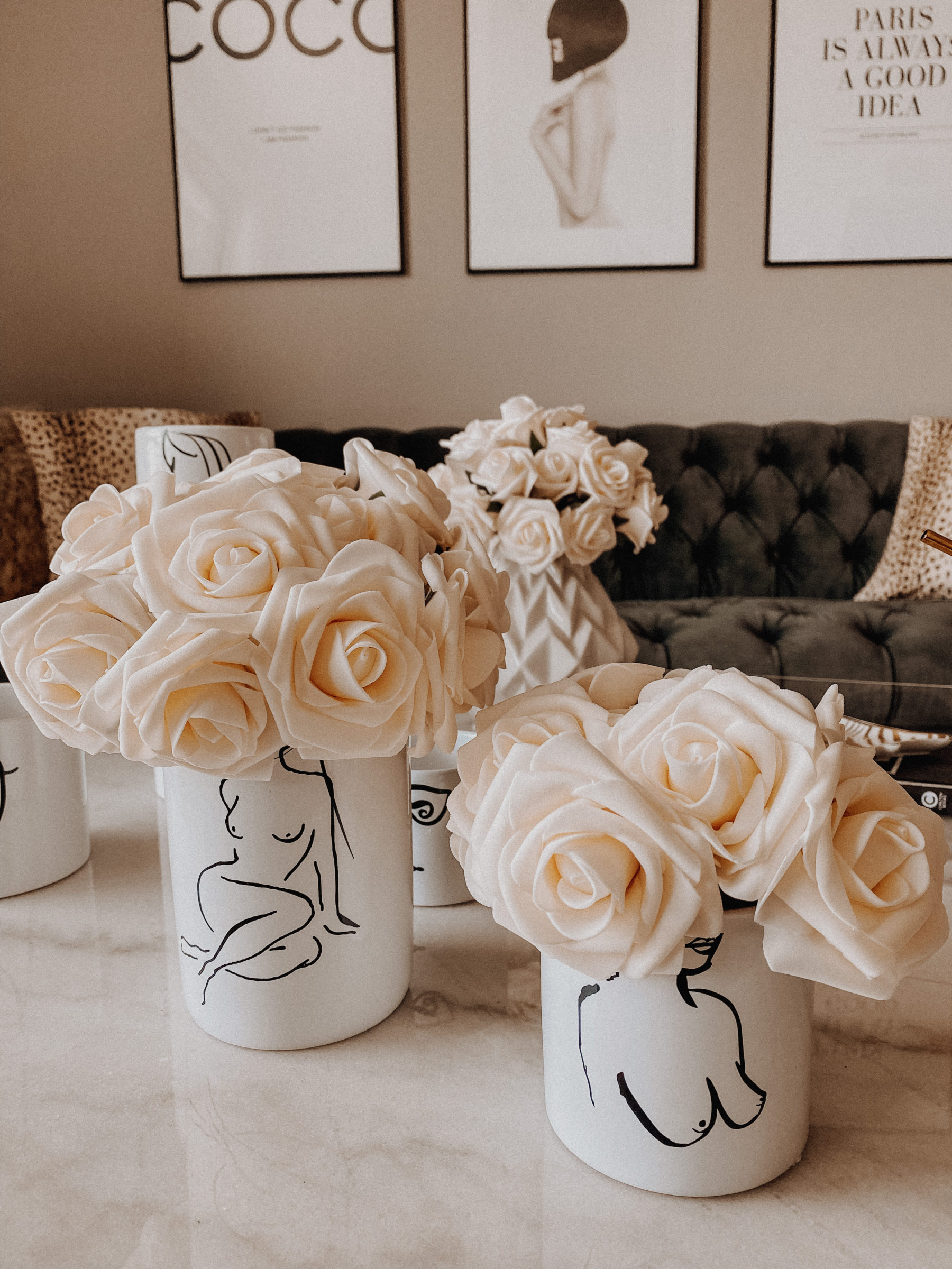 Abstract Vases w/ Faux Flowers from Amazon | Home Decor | Living Room Decor | Blondie in the City by Hayley Larue