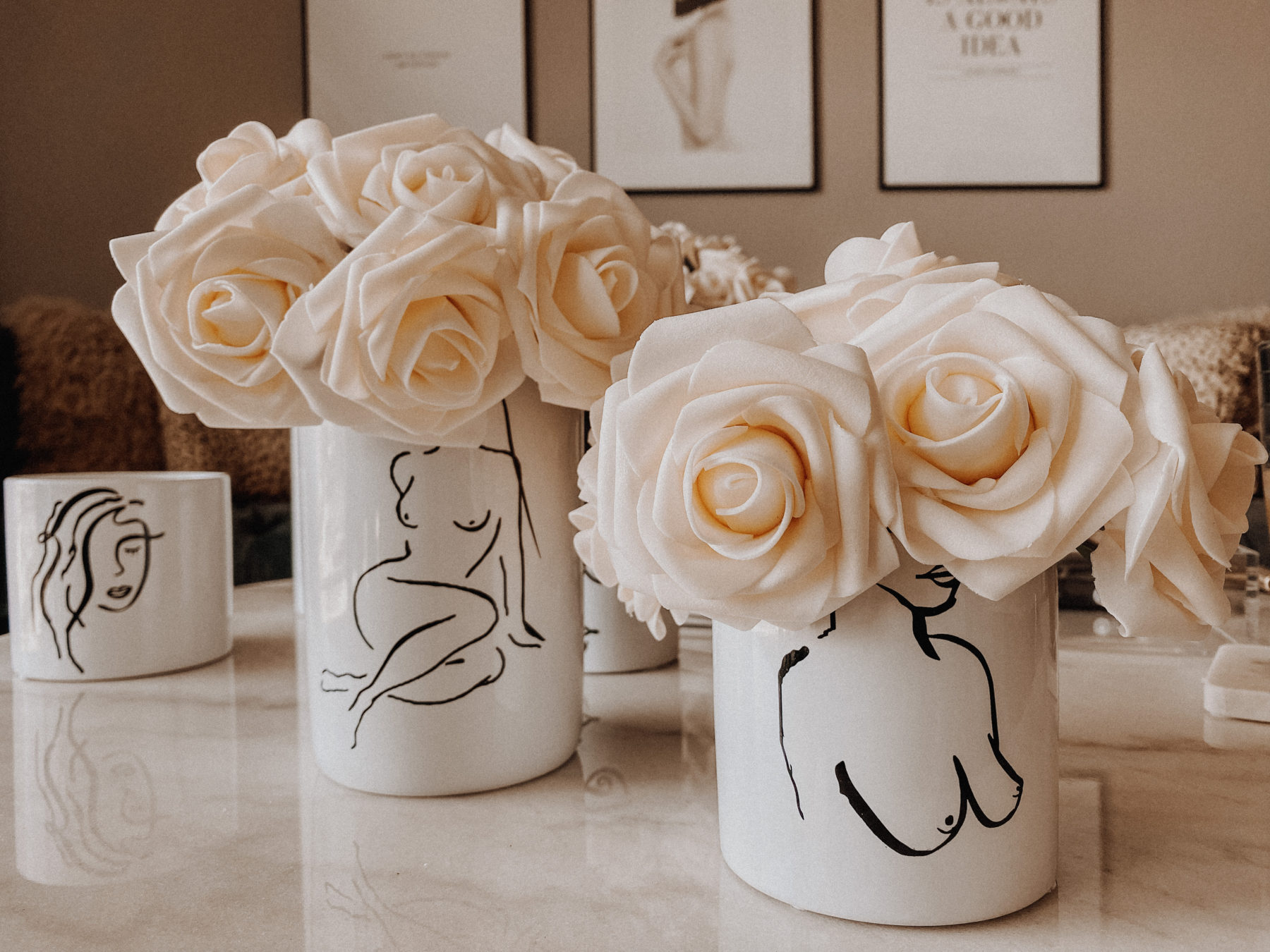 Abstract Vases w/ Faux Flowers from Amazon | Home Decor | Living Room Decor | Blondie in the City by Hayley Larue