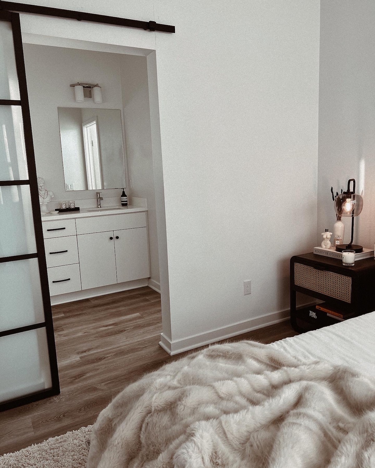 Neutral Master Bedroom Decor | Crate and Barrel | Minimal Bedroom Decor | Hayley Larue