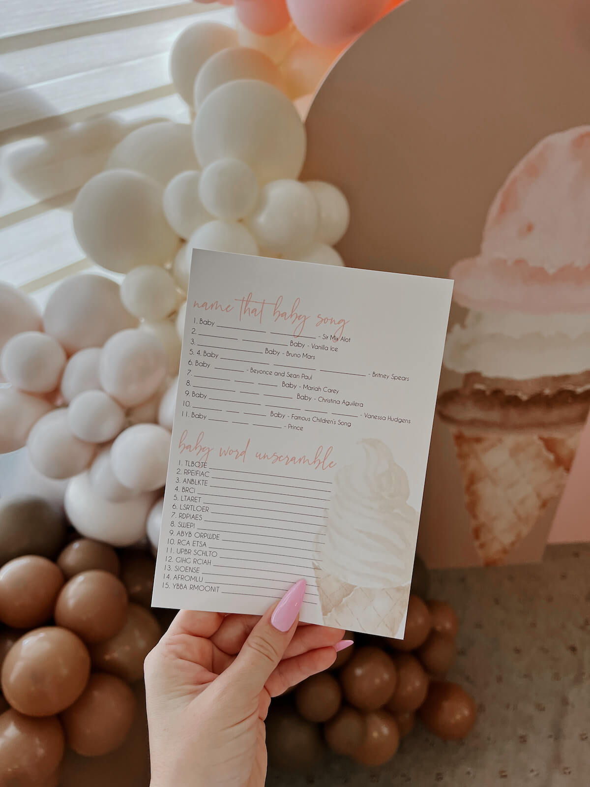 Baby Shower | Ice Cream Theme | Neapolitan Theme | Pink Baby Shower | Hayley Larue | Steven James Design