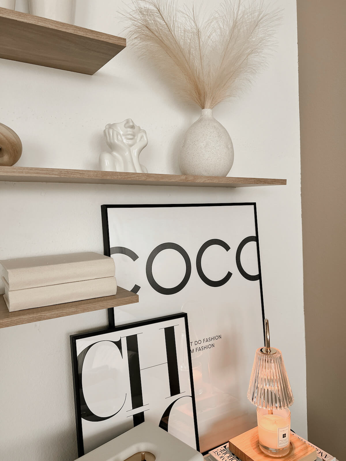 Sideboard Decor Inspo | Nathan James Sideboard | Floating Shelves | Shelf Styling | Shelf Decor | Neutral Home Decor