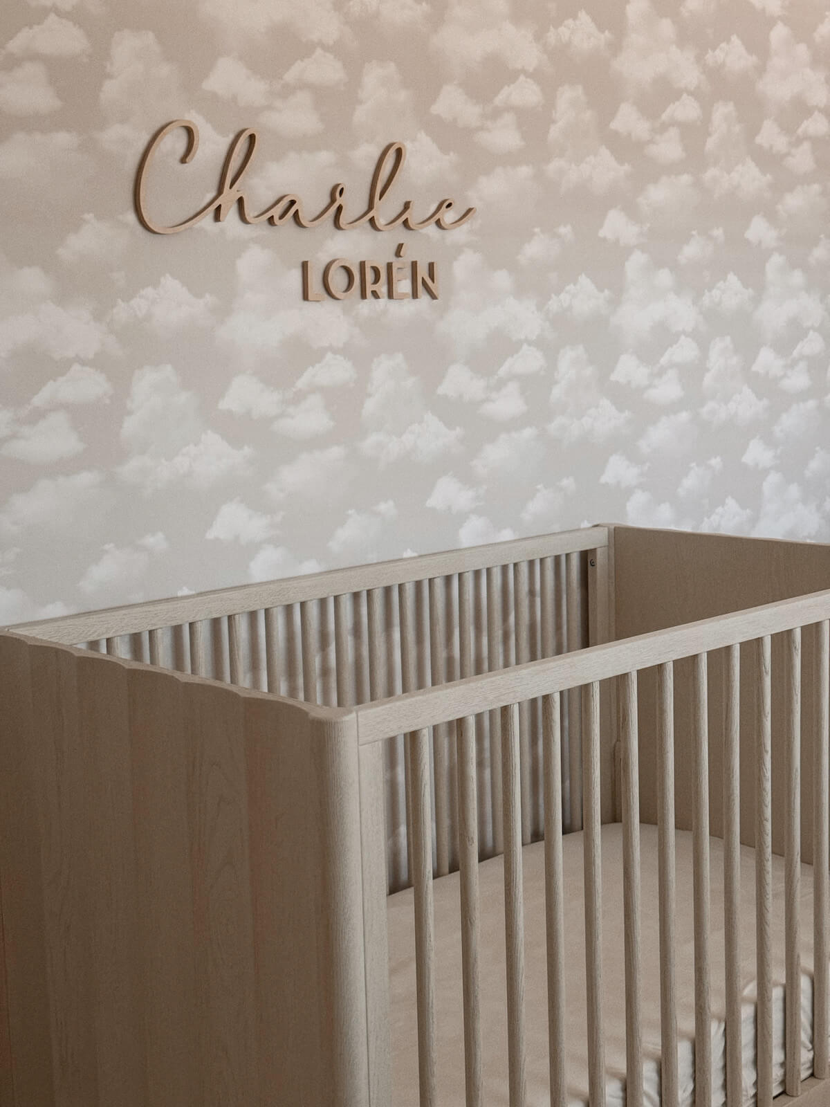 Neutral Nursery Bedroom Decor | Cloud Wallpaper | Toddler Room | Baby's Room