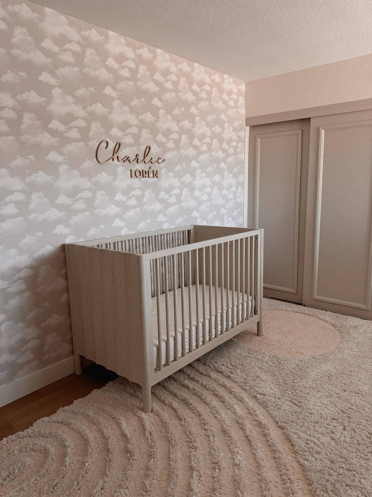 Neutral Nursery Bedroom Decor | Cloud Wallpaper | Toddler Room | Baby's Room