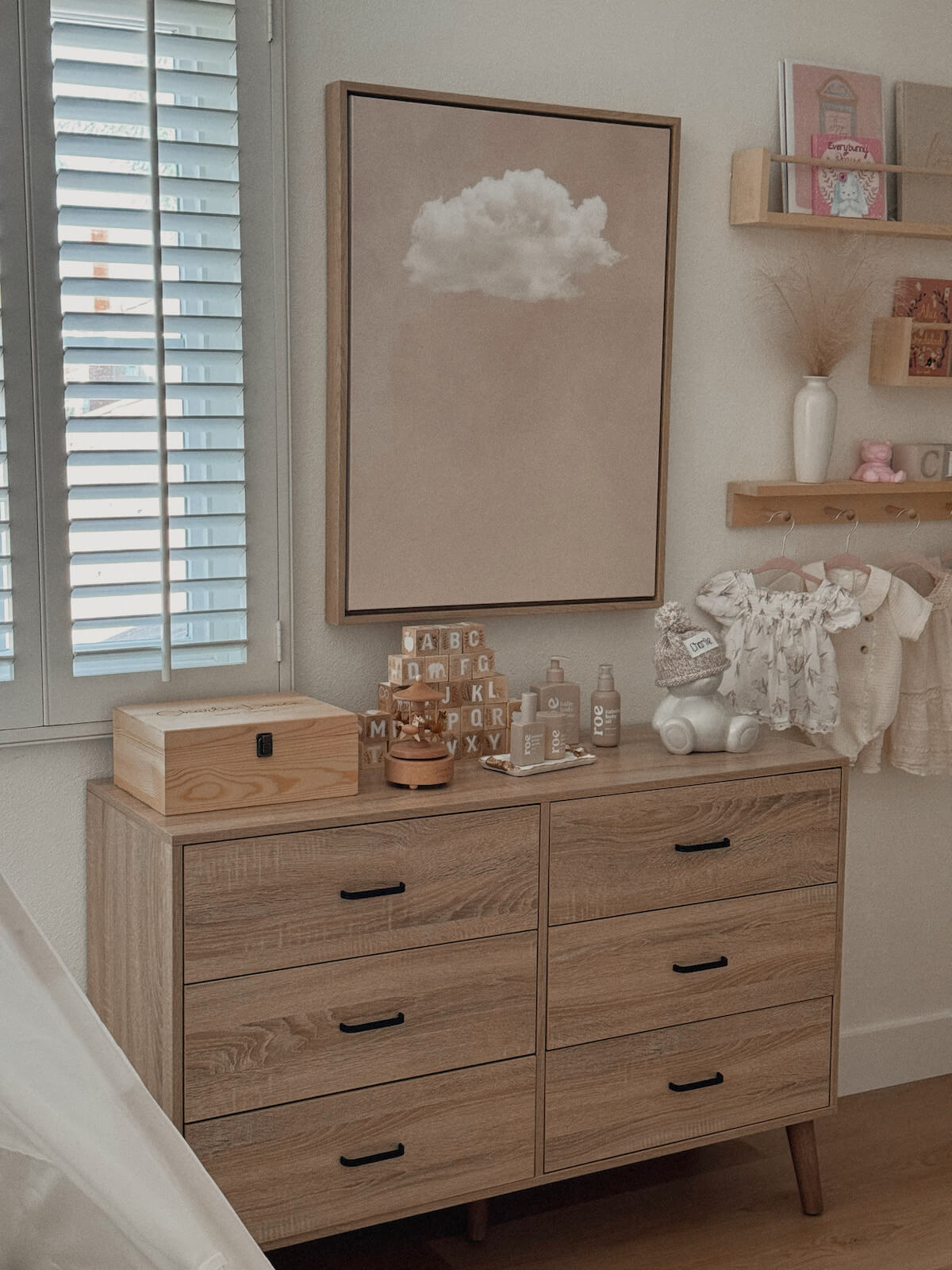 Neutral Nursery Bedroom Decor | Cloud Wallpaper | Toddler Room | Baby's Room